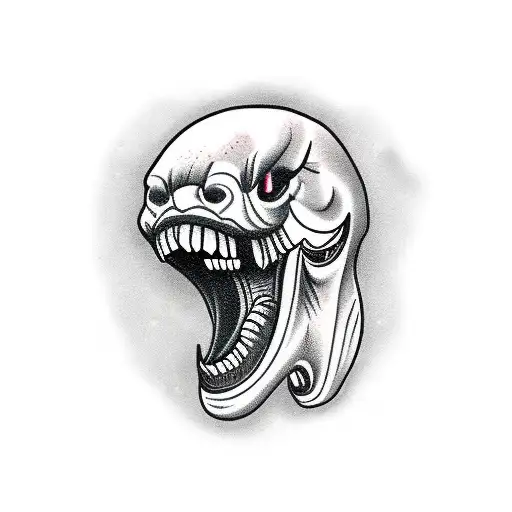 Black Mamba With Open Jaw