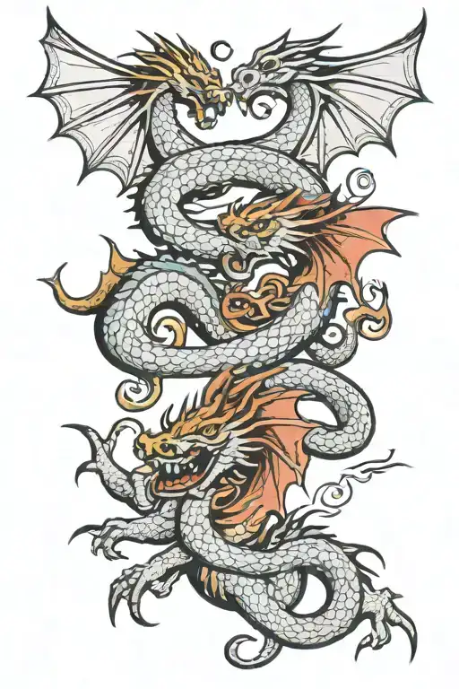 Wyvern And Dragon Fighting Each Other