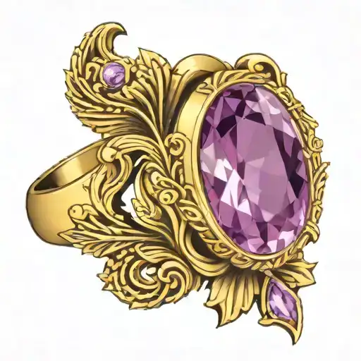 Gold Ring With An Amethyst Set