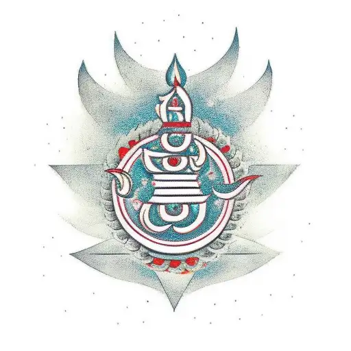 Telugu Letter Sree With Trishul Background