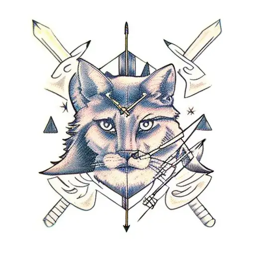 Artemis With A Bow And Arrow Surrounded By A Forest