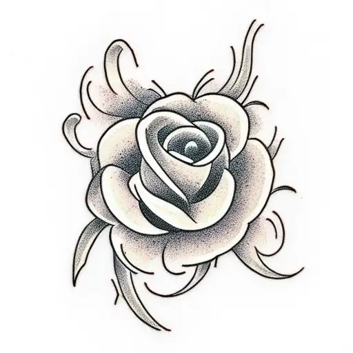 Black Dafdodill Flower And Cloverleaf