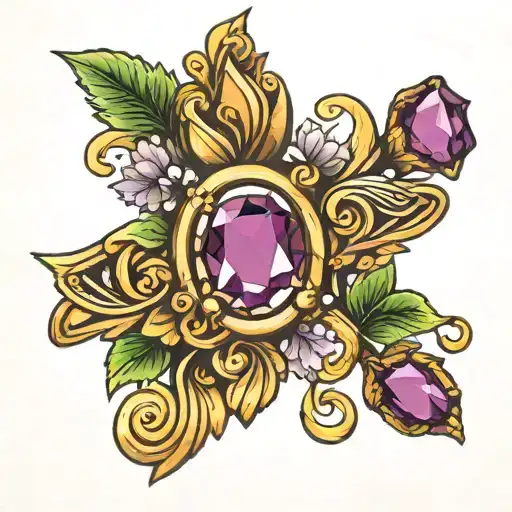 Gold Ring With An Amethyst Set