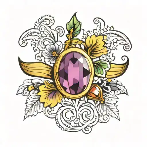 Gold Ring With An Amethyst Set