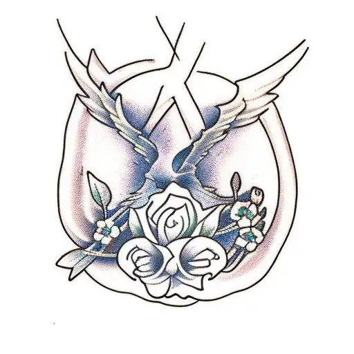 Branche De Cerisier Dans Bec De Phoenix