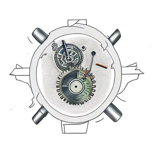 Broken Clock With Gear