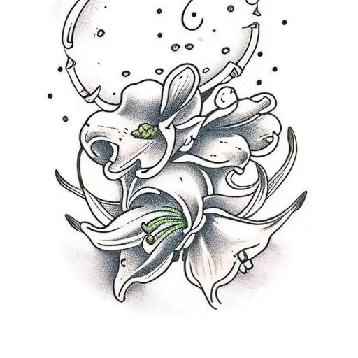 Lily Of The Valley With Taurus Skull