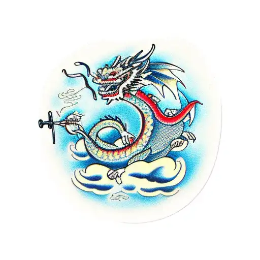 Geisha Dragon Sailor Jerry