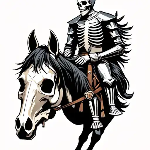 Skeleton Knight On Horse Skull