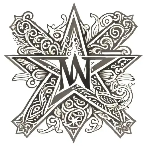 Five Pointed Star With The Initials Wgw Inside Of It