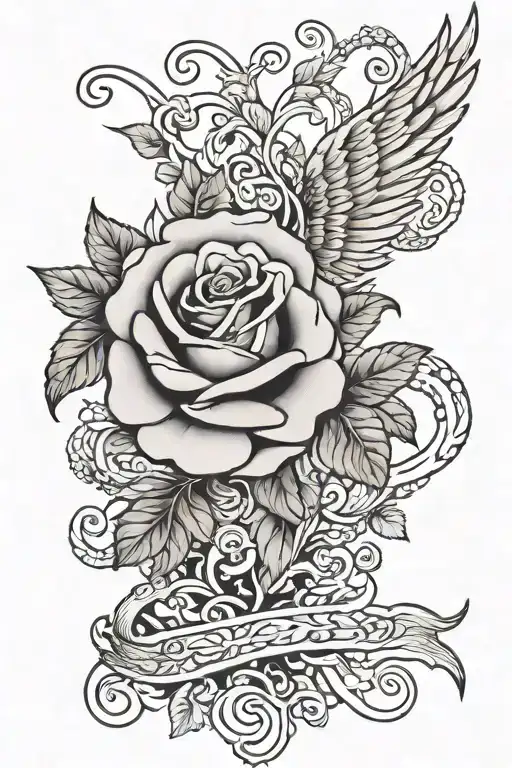 Rose Vine Wrapping Wings Around Yin