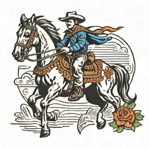 Cowboy Riding Horse