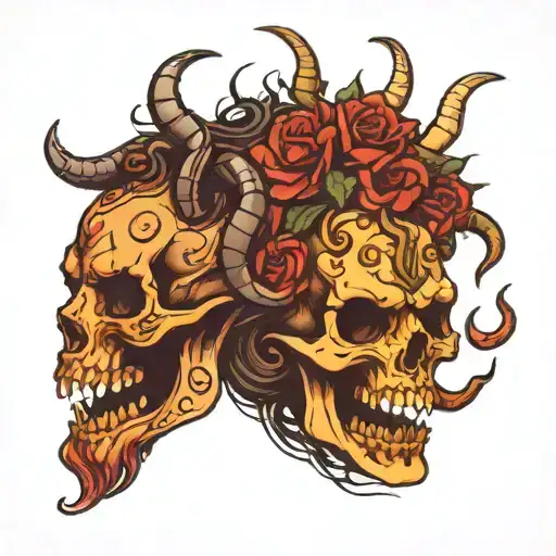 Medusa And Demon Skull