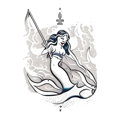 Mermaid In A Tarot Card Style