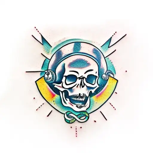 Skull With An Electric Guitar