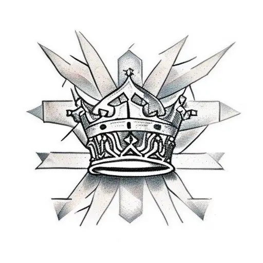 Crown Of Thorns In A Rectangle In Red Ink