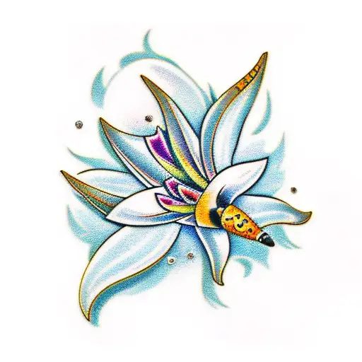 The Word 'Nan' With Diamonds And White Lillys