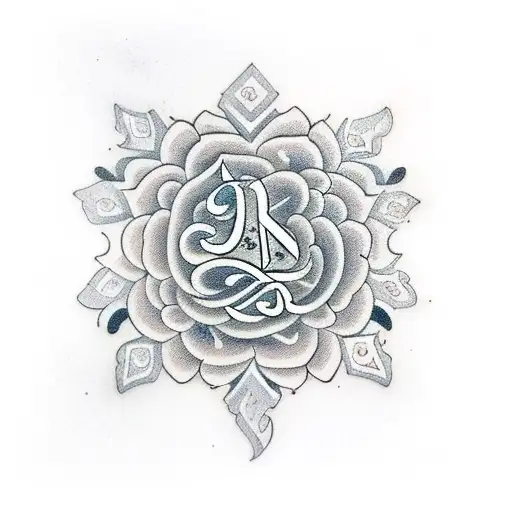 The Word 'Nan' Written In A Decorative Script Surrounded By Diamonds And Lillys