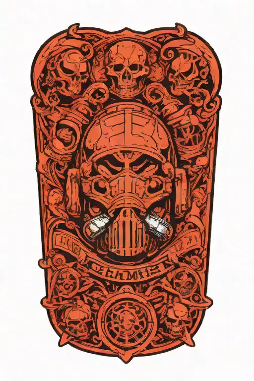 Space Marine Warhammer 40K Space Marine Doom Slayer Rosen Schriftzug