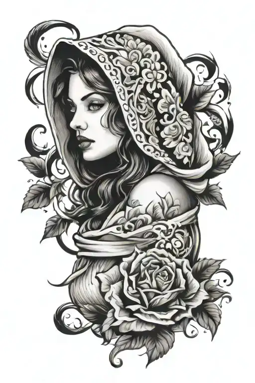 Beautiful Young Woman Hooded