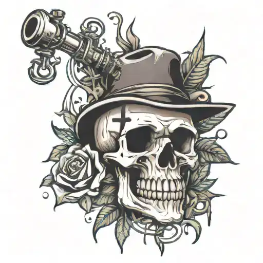 Bong Skull Canabis Death Linkin Park Sandglass Cross The Evil