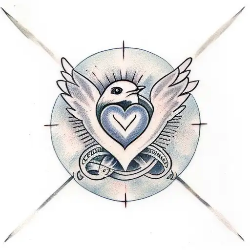 Infinity Sign Heart And Freedom Birds