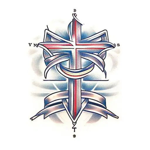 Christian Cross With The Name Lidia Intertwined