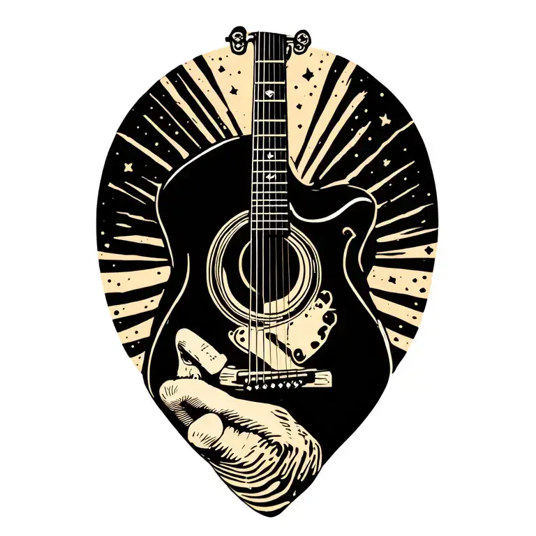 Thumb Print Inside A Guitar