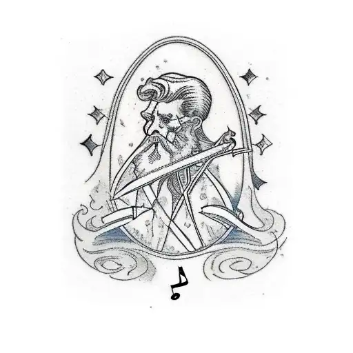 A Tarot Card With A Pen And Sheet Of Music Instead Of Traditional Symbols