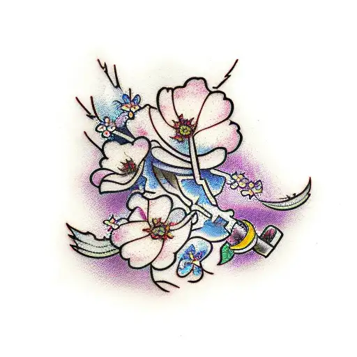 Katana Cutting A Cherry Blossom