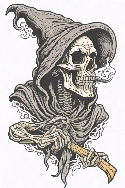Grim Reaper Smoking Joint