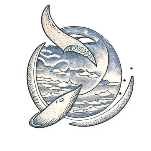 A Crescent Moon With The Initials Nk