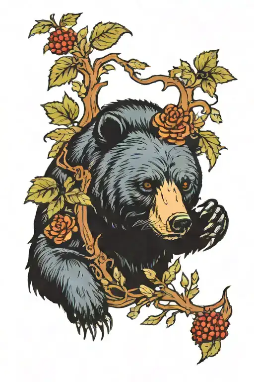 Black Bear With Poison Eating Flesh