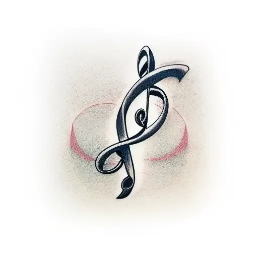 A Minimalist Tattoo Of A Music Note Intertwined With A Hiking Trail