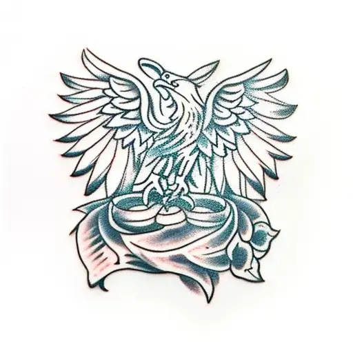 Half Polish Eagle Half Lily Flower