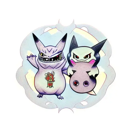 Ceruledge And Gengar Pokemon Side By Side Individually