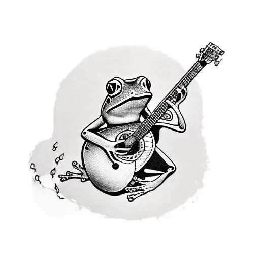 Frog Holding A Guitar