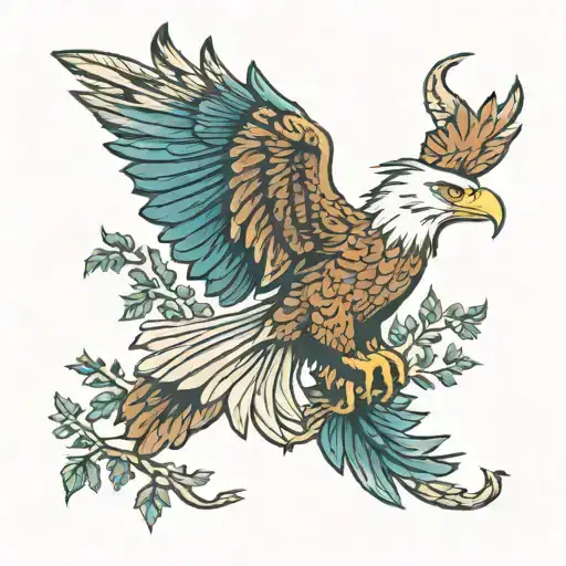 Eagle With Wilderness Scene Inside