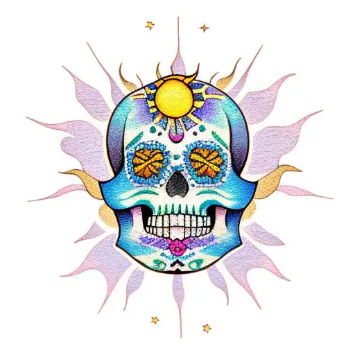 Sugar Skull With Sun