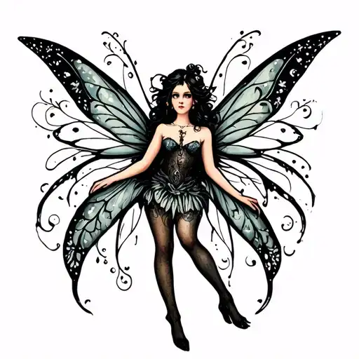 Traditional Style Gothic Fairy With Legs Out