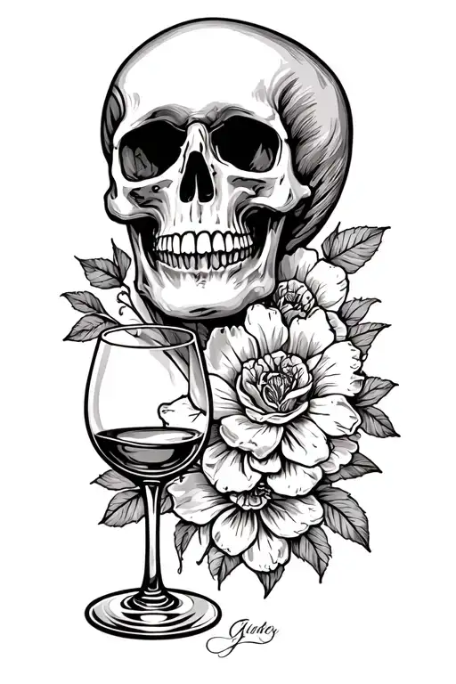 Skull And Wine Glass