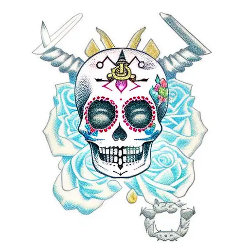 Sugar Skull With Sagittarius