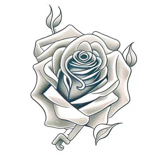 Rose With Stem And Rope