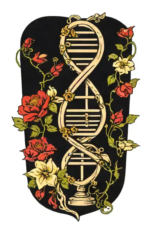 Dna With Flowers And Vines