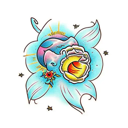 Bright Sun And Flowers