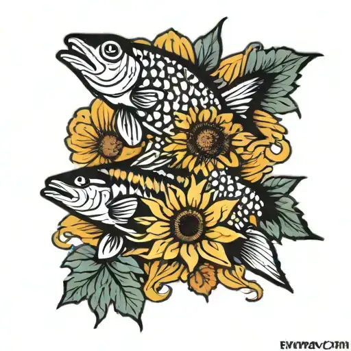Fish And Sunflower