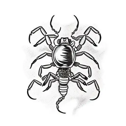 Scorpion With Red Circle Behind It