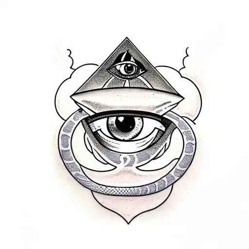 Camera Wrapped With Illuminati Eyes Along With A Snake Belt