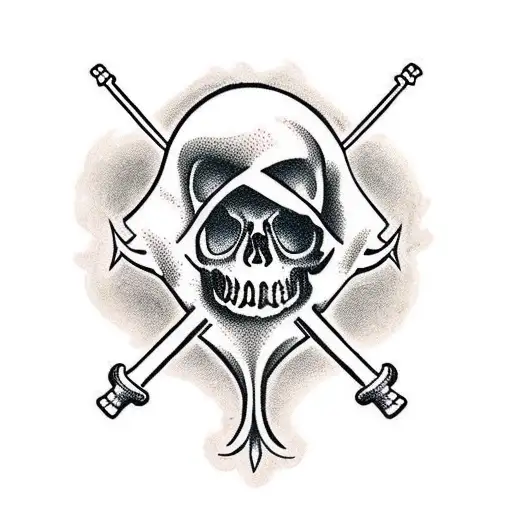 Traditional Style Skull And Crossbones