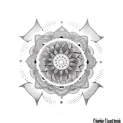 Create A Dotwork Mandala Featuring Symbols From Different Religions
